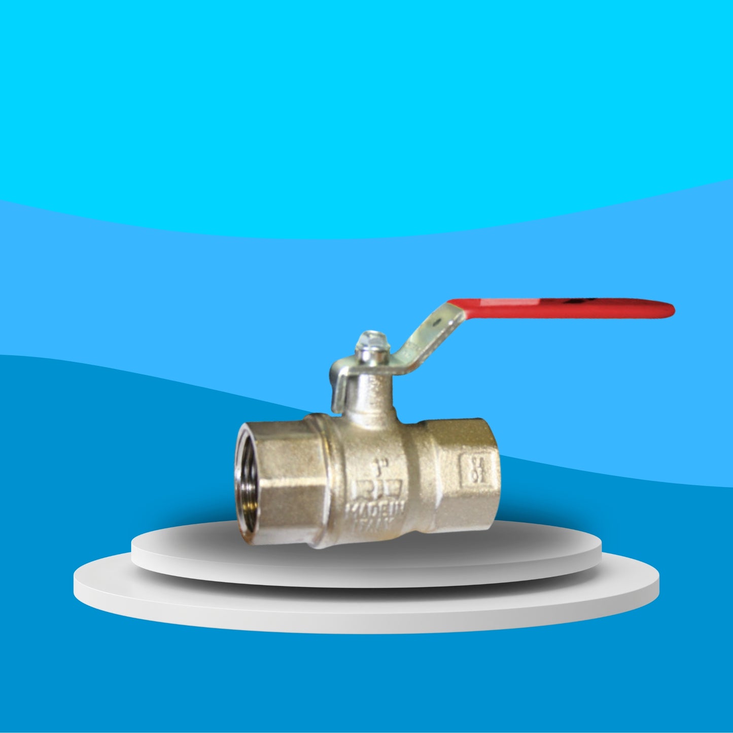 Wras Approved Brass Ball Valve - PN40 BSI Gas Approved - HTB Screwed BSPP (Red Lever Handle)