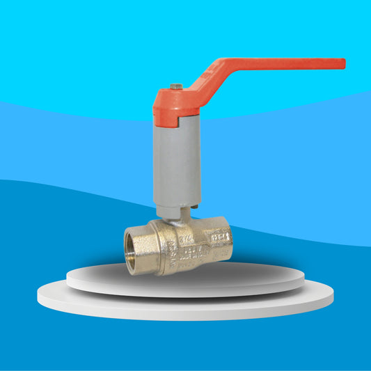 Wras Approved Brass Ball Valve with Extension - Screwed BSPP (Red Lever Operated)
