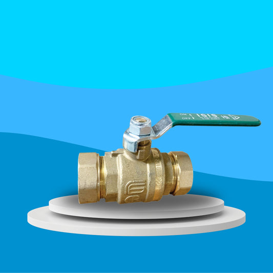 Wras Approved DZR Brass Ball Valve - Compression Ends (Green Lever Operated)